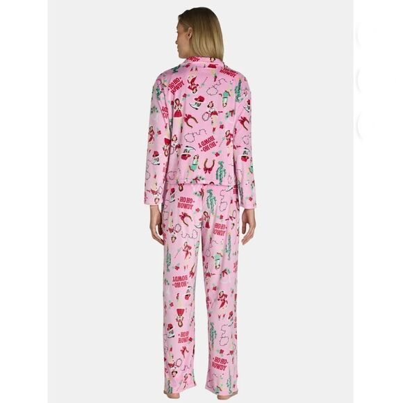 Velour Notch Collar Pajama Top & Pants Lounge Sleep 2-Piece Set Size 2X - Picture 5 of 6